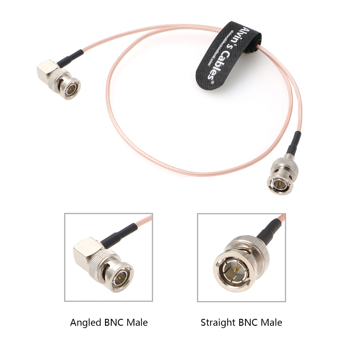 Alvin's Cables HD SDI BNC Coaxial Cable Right Angle to Straight 3G