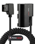 Alvin's Cables LP-E6P Dummy Battery to D-Tap Braided Coiled Power Cable