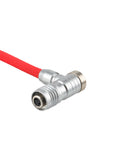 Alvin's Cables D-Tap to BMPCC 6K 4K Power Cable, Right Angle Weipu 2-Pin Female to D-Tap Male, Braided Ultra Flexible Cable for Blackmagic Pocket Cinema Camera 4K/6K/6K Pro, V-Mount, Red