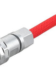 Alvin's Cables D-Tap to BMPCC 6K 4K Coiled Power Cable, Straight Weipu 2-Pin Female to D-Tap Male, Braided Ultra Flexible Coiled Cable for Blackmagic Pocket Cinema Camera 4K/6K/6K Pro, V-Mount, Red