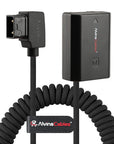 Alvin's Cables NP-FZ100 Dummy Battery to D-TAP Braided Coiled Cable, Black/Red