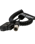 Alvin's Cables Sound Devices ZAXCOM Coiled Power Cable D Tap to 4 Pin Hirose Male