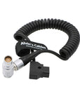 Alvin's Cables Arri Alexa Mini Camera Coiled Power Cable 8 Pin Female Right Angle to D Tap