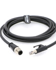 Alvin's Cables M12 D-Code 4 Pin Male to RJ45 Ethernet Cable High-Flex for Industrial Camera Sensor, Automation Application