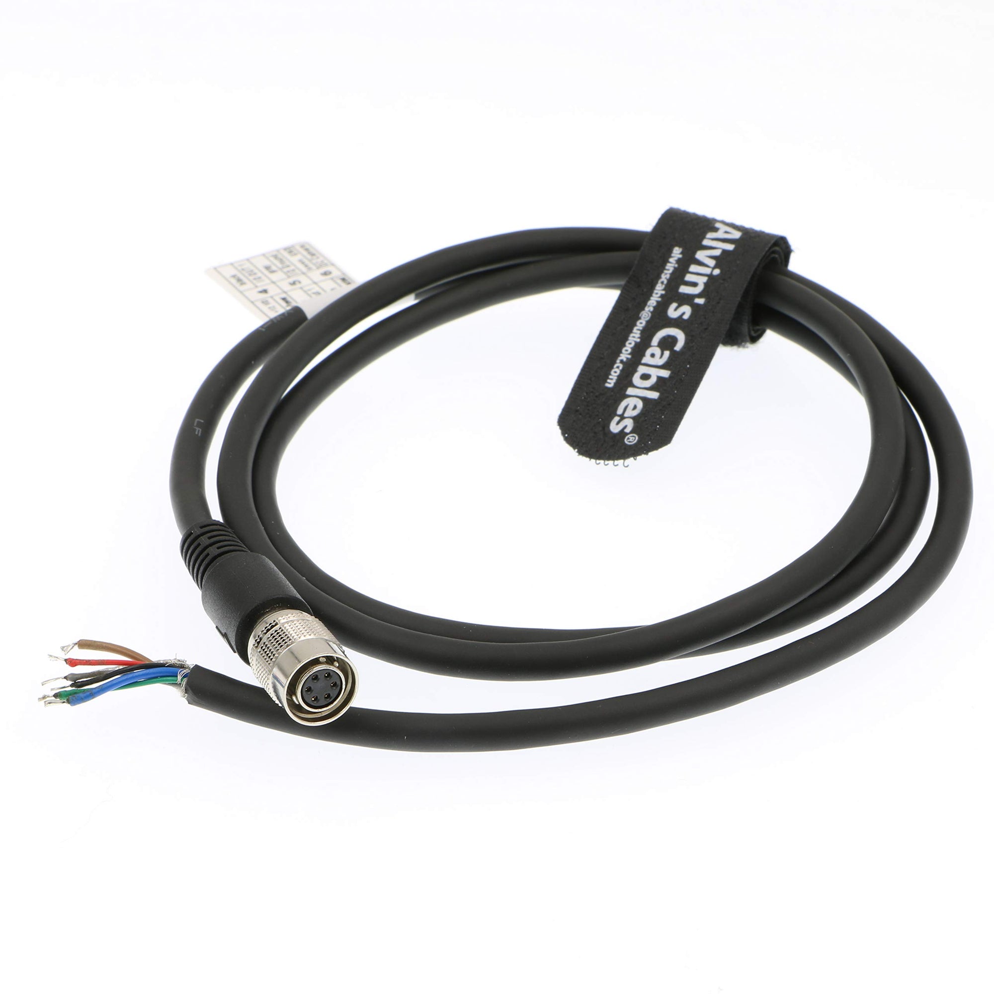 Alvin’s Cables HR10A-7P-6S Hirose 6 Pin Female to Open End Power I/O Cable High Flex Shielded for Sony CCD XC-75, Basler Ace GigE, AVT GigE Industrial Camera