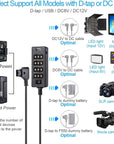 Alvin's Cables D-tap Splitter Ultrashort Power Cable D-Tap Male to 4 Port Dtap Female Cord for ARRI RED Cameras TILTA Steadicam IDX Battery