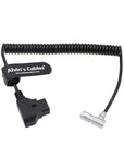 Alvin's Cables PORTKEYS BM5 BM7 Monitor Right Angle Power Cable 4 Pin Female to Anton Bauer D-TAP Male Coiled Power Cord