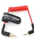 Alvin's Cables Locking 3.5mm TRS to 3.5mm TRS Audio Cable for Sennheiser Deity TC-1 Right Angle TRS Coiled Cable for DSLR| Mirrorless Camera