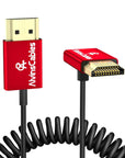 Alvin's Cables 8K 2.1 HDMI Cable 48Gbps 8K@60Hz 4K@120Hz High Speed Φ2.4mm Ultra-Thin HDMI for Sony A7 A9, BMPCC, for Canon C70, for Atomos Ninja, for Feelworld, Straight to Up Angle Coiled