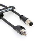 Alvin's Cables M12 D-Code 4 Pin Male to RJ45 Ethernet Cable High-Flex for Industrial Camera Sensor, Automation Application
