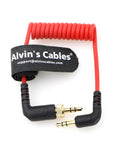 Alvin's Cables Locking 3.5mm TRS to 3.5mm TRS Audio Cable for Sennheiser Deity TC-1 Right Angle TRS Coiled Cable for DSLR| Mirrorless Camera