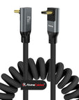Coiled USB-C Cable, Braided USB-C to USB-C Cable, 40Gbps, 240W PD 3.1 Charging, 8K@60Hz Video, USB4.0 Type C for Thunderbolt 4/3, BMPCC, Canon R5/R6, Sony FX3/A7C, Mac, iPhone, USB-IF Certified