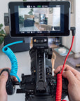 Alvin's Cables Dtap to DC Coiled Cable for Atomos Ninja V,D-tap to 2.1 DC Right Angle Power Cable for Blackmagic Design Video Assist,SmallHD 702,for Feelworld FW568 Monitor,Ultra Soft