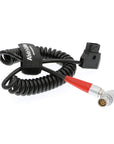Alvin's Cables Red Scarlet Epic Camera Power Coiled Twist Cable 6 Pin Right Angle Female to D Tap
