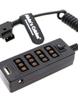 Alvin's Cables D-tap Splitter Ultrashort Power Cable D-Tap Male to 4 Port Dtap Female Cord for ARRI RED Cameras TILTA Steadicam IDX Battery