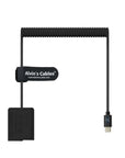 Alvin's Cables DMW-DCC8 Dummy Battery to PD USB-C Coiled Power Cable Replace DMW-BLC12 Power Adapter for Panasonic Lumix DMC-G5 G6 G7 GX8 G80 G81 G85 GH2 DMC-FZ200 FZ300 FZ1000 FZ2000 FZ2500 Cameras