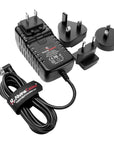 Alvin’s Cables Right Angle Locking DC AC Power Supply Adapter 100V-240V to 12V 3A Universal Wall Charger 5.5x2.5mm DC for Atomos Ninja V, Blackmagic Video Assist, with US UK EU AU Plugs 2m/6.6ft