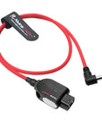 Alvin's Cables Smart Dtap to DC Cable for Atomos Ninja V, Ultra Soft D-tap to 2.1 DC Right Angle Power Cable for Blackmagic Design Video Assist, SmallHD 702, for Feelworld FW568 Monitor 60cm|23.6in