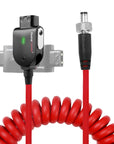 Alvin's Cables Atomos Ninja V D-tap Power Cable, 1.6-4ft Smart Dtap to Locking DC 2.1 Coiled Cable for Blackmagic Video Assist, for Hollyland Mars 400S, Ultra Soft