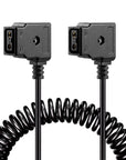 Alvin's Cables D-tap Female to D-tap Female Power Extension Coiled Cable for V-Mount Gold Mount Battery