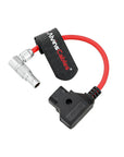 Alvin’s Cables Positive-wire-out Dtap to Rotatable Right Angled 0B 2 Pin Male for Blackmagic PYXIS 12K| SmallRig, Braided Ultra-Soft Red Cable, 10cm