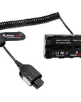 Alvin's Cables NP F550 Dummy Battery to Alvins Smart D-tap Coiled Power Cable for Sony NP-F550, NP-F570, NP-F970, SmallHD 702, Atomos Ninja Shinobi Camera Monitors