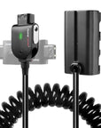 Alvin's Cables NP F550 Dummy Battery to Alvins Smart D-tap Coiled Power Cable for Sony NP-F550, NP-F570, NP-F970, SmallHD 702, Atomos Ninja Shinobi Camera Monitors
