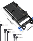 Alvins 15mm Rod Clamp Gold Mount Battery Plate Power Supply Multi Output D-tap DC USB Output for DSLR Mirrorless Cinema Camera Monitor LED Light Compatible with Anton Bauer Battery