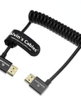 Alvin's Cables 8K HDMI 2.1 Cable 8K 60Hz 4K 120Hz High-Speed for Atomos Ninja Monitor,Left to Right Angle Braided Coiled Cable for Sony FS5 FS7 FX9,for Canon C300 C500,for Nikon Z9 Camera,Black