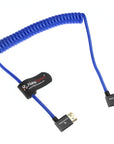 Alvin's Cables 8K 2.1 HDMI Cable 48Gbps 8K@60Hz 4K@120Hz High Speed Braided Coiled Cable for Sony A7 A9, BMPCC, for Canon C70, for Atomos Ninja, for Feelworld, Left to Left Angle, Blue