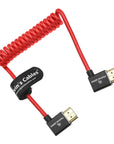 Alvin's Cables 8K 2.1 HDMI Cable 48Gbps 8K@60Hz 4K@120Hz High Speed Braided Coiled Cable for Sony A7 A9, BMPCC, for Canon C70, for Atomos Ninja, for Feelworld, Left to Left Angle, Red