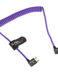 Alvin's Cables 8K 2.1 HDMI Cable 48Gbps 8K@60Hz 4K@120Hz High Speed Braided Coiled Cable for Sony A7 A9, BMPCC, for Canon C70, for Atomos Ninja, for Feelworld, Left to Left Angle, Purple