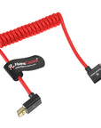 Alvin's Cables 8K HDMI 2.1 Cable 8K@60Hz 4K@120Hz High-Speed Braided Coiled Cable for Atomos Ninja,for Feelworld,for Sony FS5 FS7 FX9,BMPCC,for Canon C300 C500,Left to Up Angle Red