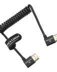 Alvin's Cables 8K 2.1 HDMI Cable 48Gbps 8K@60Hz 4K@120Hz High Speed Braided Coiled Cable for Sony A7 A9, BMPCC, for Canon C70, for Atomos Ninja, for Feelworld, Left to Left Angle, Black