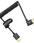 Alvin's Cables 8K HDMI 2.1 Cable for Atomos Ninja V Monitor,for Sony FS5 FS7,BMPCC,for Canon C300 C500 Camera,8K@60Hz 4K@120Hz 48Gbps High-Speed Braided Coiled Cable Left Angle Black