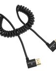 Alvin's Cables 8K 2.1 HDMI Cable 48Gbps 8K@60Hz 4K@120Hz High Speed Braided Coiled Cable for Sony A7 A9, BMPCC, for Canon C70, for Atomos Ninja, for Feelworld, Left to Left Angle, Black