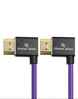 Alvin's Cables 8K 2.1 HDMI Cable 48Gbps 8K@60Hz 4K@120Hz High Speed Braided Coiled Cable for Sony A7 A9, BMPCC, for Canon C70, for Atomos Ninja, for Feelworld, Left to Left Angle, Purple