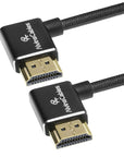 Alvin's Cables 8K 2.1 HDMI Cable 48Gbps 8K@60Hz 4K@120Hz High Speed Braided Coiled Cable for Sony A7 A9, BMPCC, for Canon C70, for Atomos Ninja, for Feelworld, Left to Left Angle, Black