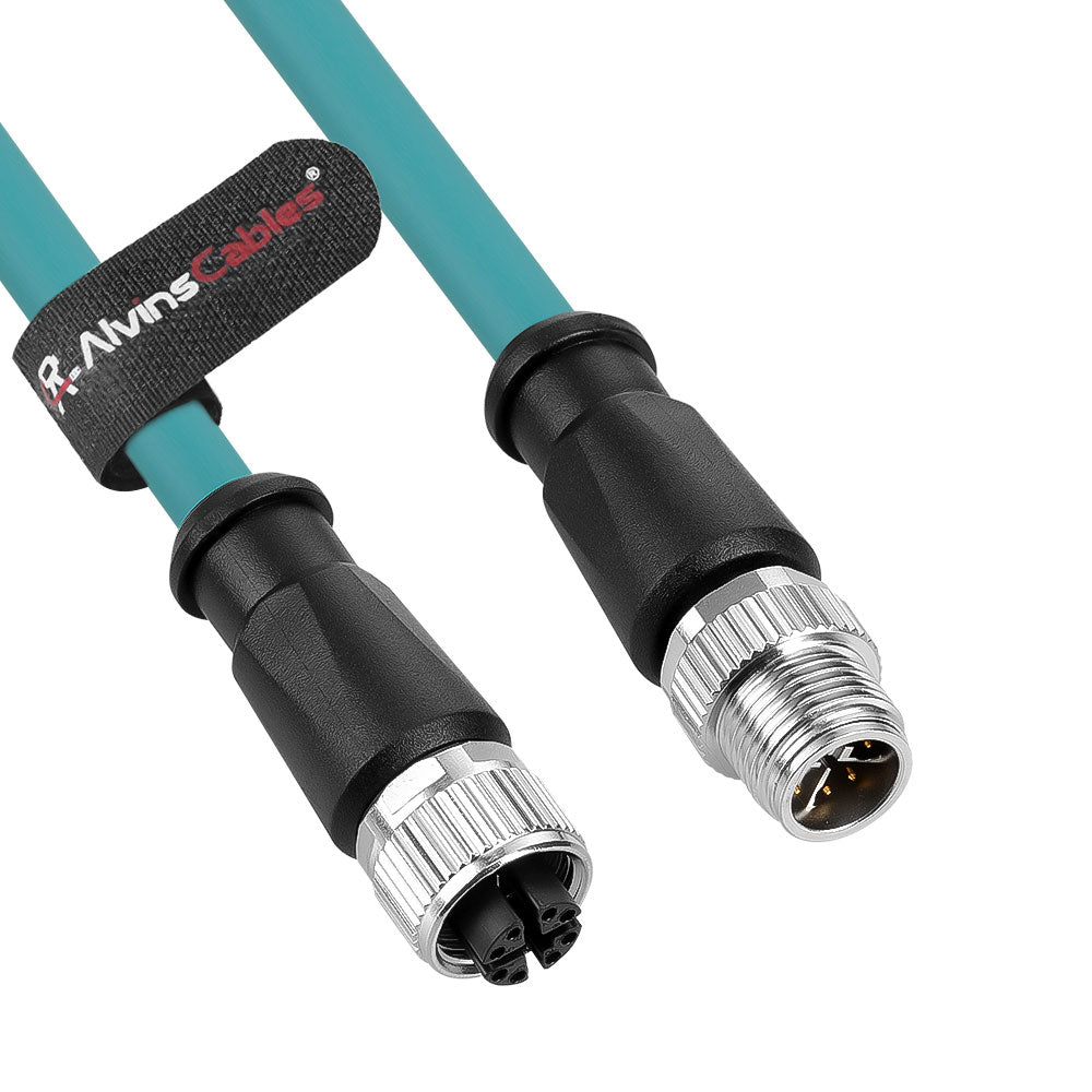 Alvin's Cables M12 X-Code 8 Pin Male to Female Ethernet Cable