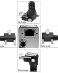 Alvin's Cables GigE Vision Cable Vertical RJ45 Screw Lock Industrial Ethernet Cable Shielded CAT6a High-Flex Drag-Chain, Compatible with Cognex Keyence Basler Hikvision Camera, Down Angle