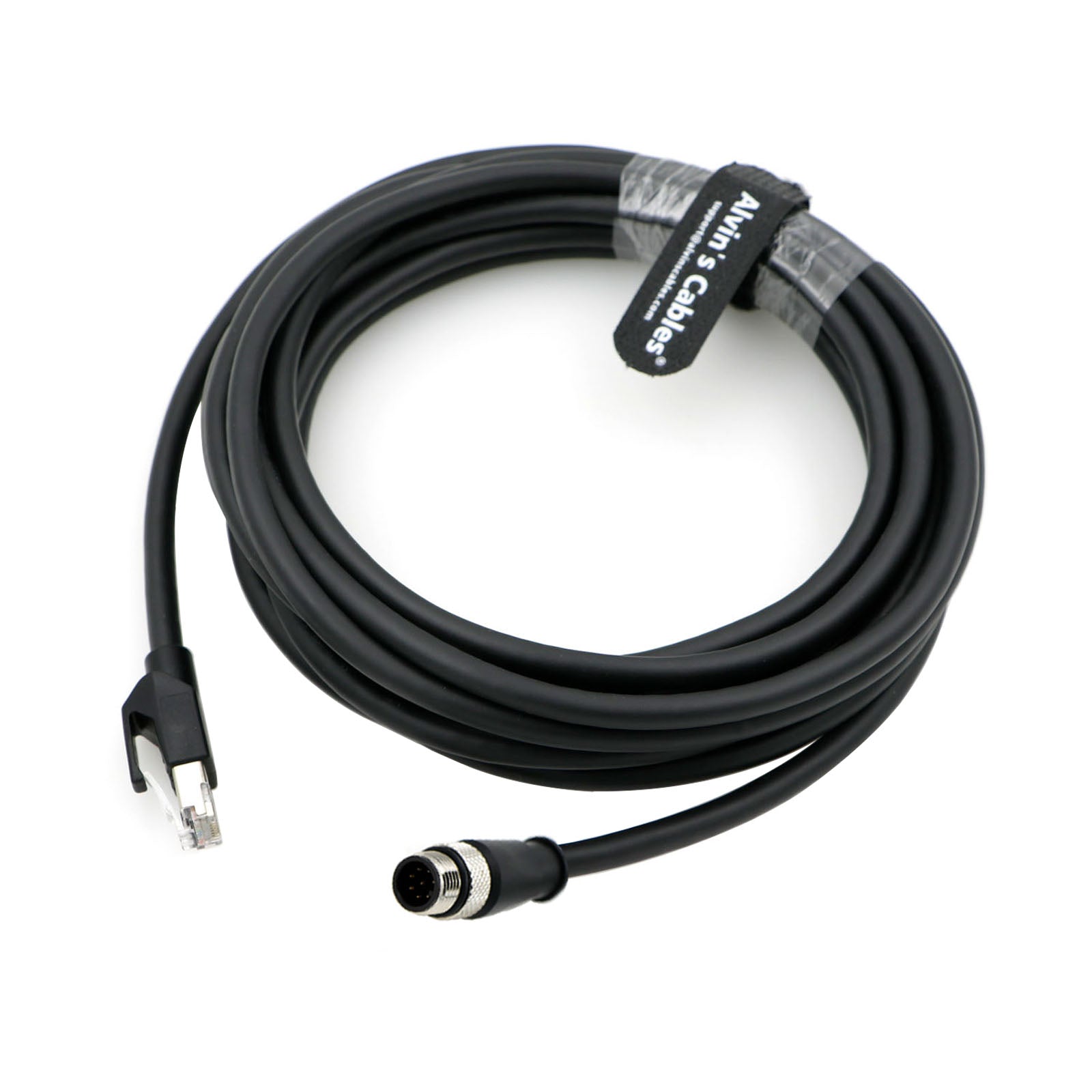 Alvin's Cables M12 8-pin Male A-Code to RJ45 Ethernet Cable Shielded Cable for Cognex Industrial Camera