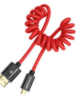Alvin's Cables 8K 2.1 Micro HDMI to HDMI Coiled Cable for Atomos Ninja V, 8K@60Hz 4K@60Hz High-Speed HDMI Cable for Sony A7RIII A7II A7M3, for Canon R5 M6, for FUJIFILM X-T4 X-T3, Braided Red