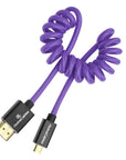 Alvin's Cables 8K 2.1 Micro HDMI to HDMI Coiled Cable for Atomos Ninja V, 8K@60Hz 4K@60Hz High-Speed HDMI Cable for Sony A7RIII A7II A7M3, for Canon R5 M6, for FUJIFILM X-T4 X-T3, Braided Purple