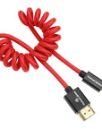 Alvin's Cables 8K 2.1 Micro HDMI to HDMI Coiled Cable for Atomos Ninja V, 8K@60Hz 4K@60Hz High-Speed HDMI Cable for Sony A7RIII A7II A7M3, for Canon R5 M6, for FUJIFILM X-T4 X-T3, Braided Red
