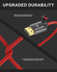 Alvin's Cables 8K 2.1 Micro-HDMI to Full HDMI Braided Cable, D to A Coiled HDMI for Atomos-Ninja-V for Canon-R5C R5 R6, for Sony A7RIII A7II A7M3 A7R IV A6500, for FUJIFILM X-T4 X-T3(18 to 28 Inch)