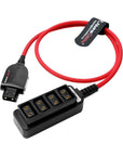 Alvin's Cables Smart D-tap Splitter Cable Ultra Soft Smart Dtap Male to 4 Port Dtap Female Power Supply for V-Mount Camera Battery P-tap Power Hub for ARRI RED Teradek SmallHD SmallRig