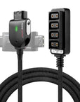 Alvin's Cables Smart D-tap Splitter Cable, Soft Braided Dtap Male to 4 Port Dtap Female Power Cable for ARRI RED Teradek SmallHD SmallRig for V-Mount Battery