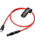 Alvin's Cables Braided USB-C Type-C to 2 Pin 12V Fast Charging Power Cable for Tilta|Teradek|SmallHD|Z-CAM|Blackmagic Pyxis 60cm|24inches, Black