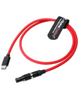 Alvin's Cables Braided USB-C Type-C to 2 Pin 12V Fast Charging Power Cable for Tilta|Teradek|SmallHD|Z-CAM|Blackmagic Pyxis 60cm|24inches, Black