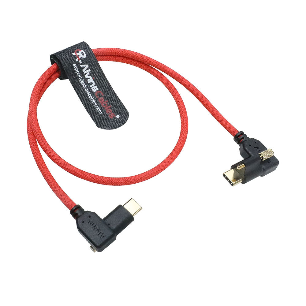Alvin's Cables Locking USB-C to USB-C Power Cable Ultra-Flexible for Blackmagic Pyxis Monitor,URSA Cine EVF, USB-C 3.2 10Gbps Data Transfer Cable for Blackmagic Micro Studio 4K G2